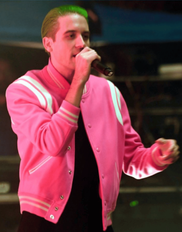 Pink G-Eazy Varsity Bomber Jacket